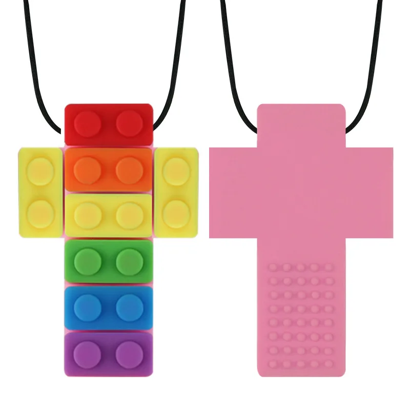 1Pcs Food Grade Silicone Beads Rectangle Brick Teether for DIY Baby Teething Necklace Chewelry Rainbow Child Toy Pendant Gifts | Мать и