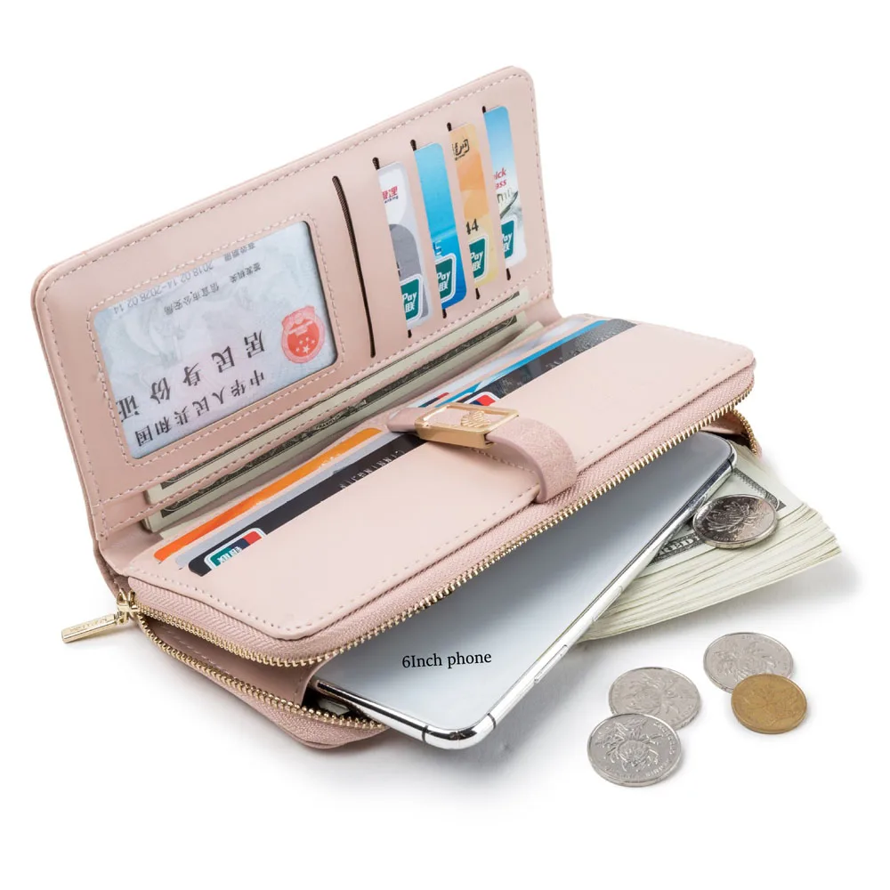 New Big Capacity Women Wallets Pu leather Wallet Female Long Hasp Purse Money Bag Phone Pocket Coin Card Holders Clutch Carteras | Багаж и
