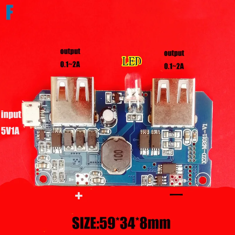 5 в 3 А Блок питания для мобильного аккумулятора плата PCB контроллер зарядки два usb