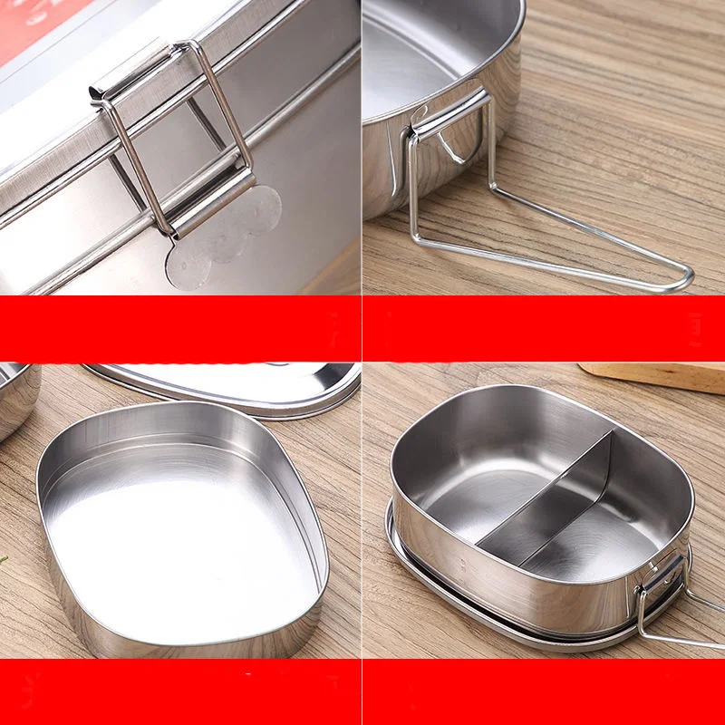 Ланч бокс из нержавеющей стали однослойный двойной контейнер для быстрого