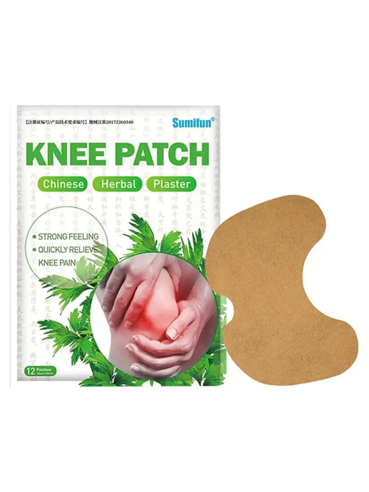 

12PCS/Bag Knee Sore Patch Knee Moxa Plaster Wormwood Sticker Knee Joint Moxibustion Sticker Back Neck Pain Relieving Plaster