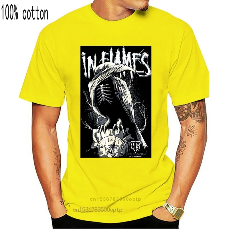 

Мужская футболка с коротким рукавом, часы с вороной в огне