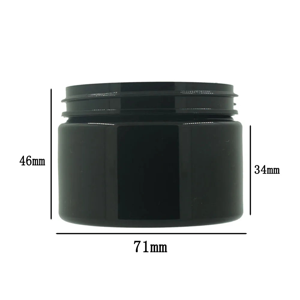 Черная круглая ПЭТ банка 15 шт./лот 120 мл с белым/прозрачным пластиковым колпачком
