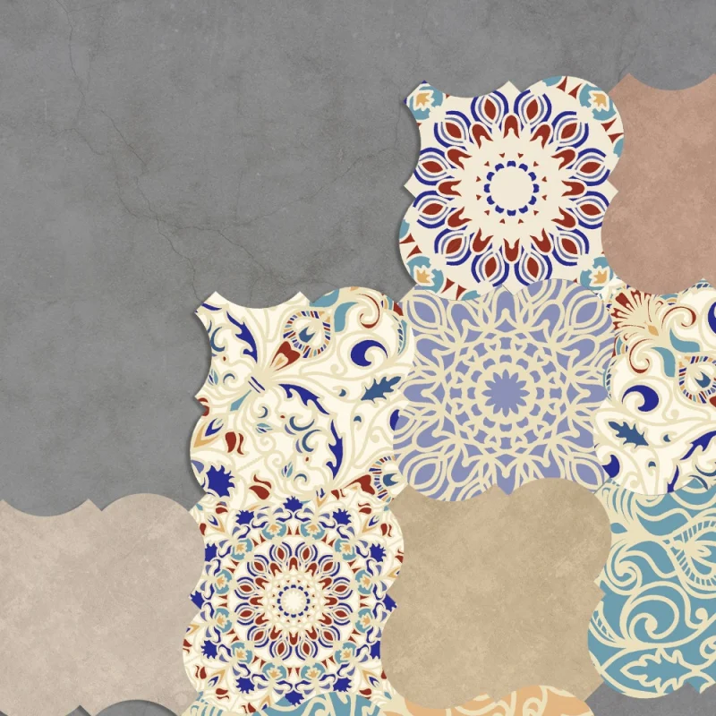 10 шт. современный стиль фонарик с узором в виде плитки водостойкие наклейки для