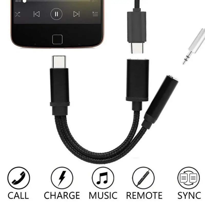 Новый USB Type C аудио кабель 2 в 1 разъем 3 5 мм адаптер для наушников конвертер