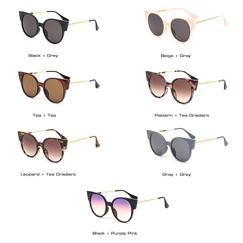 2021 новые модные большие круглые солнцезащитные очки кошачий глаз женские