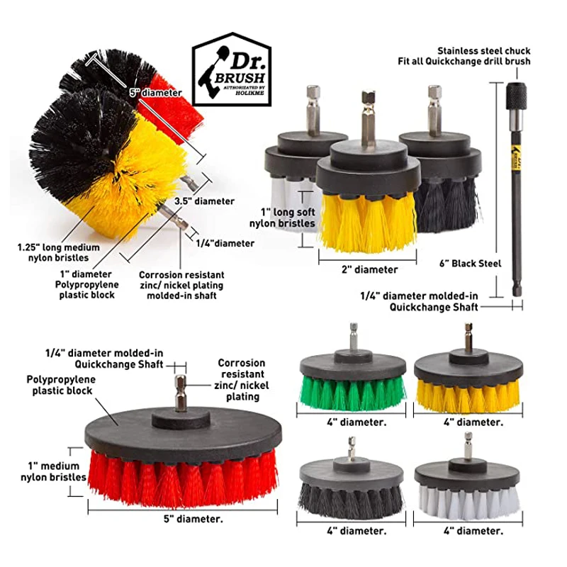 3 37 шт./компл. Набор насадок для дрели чистящая щетка душевой плитки и решетки