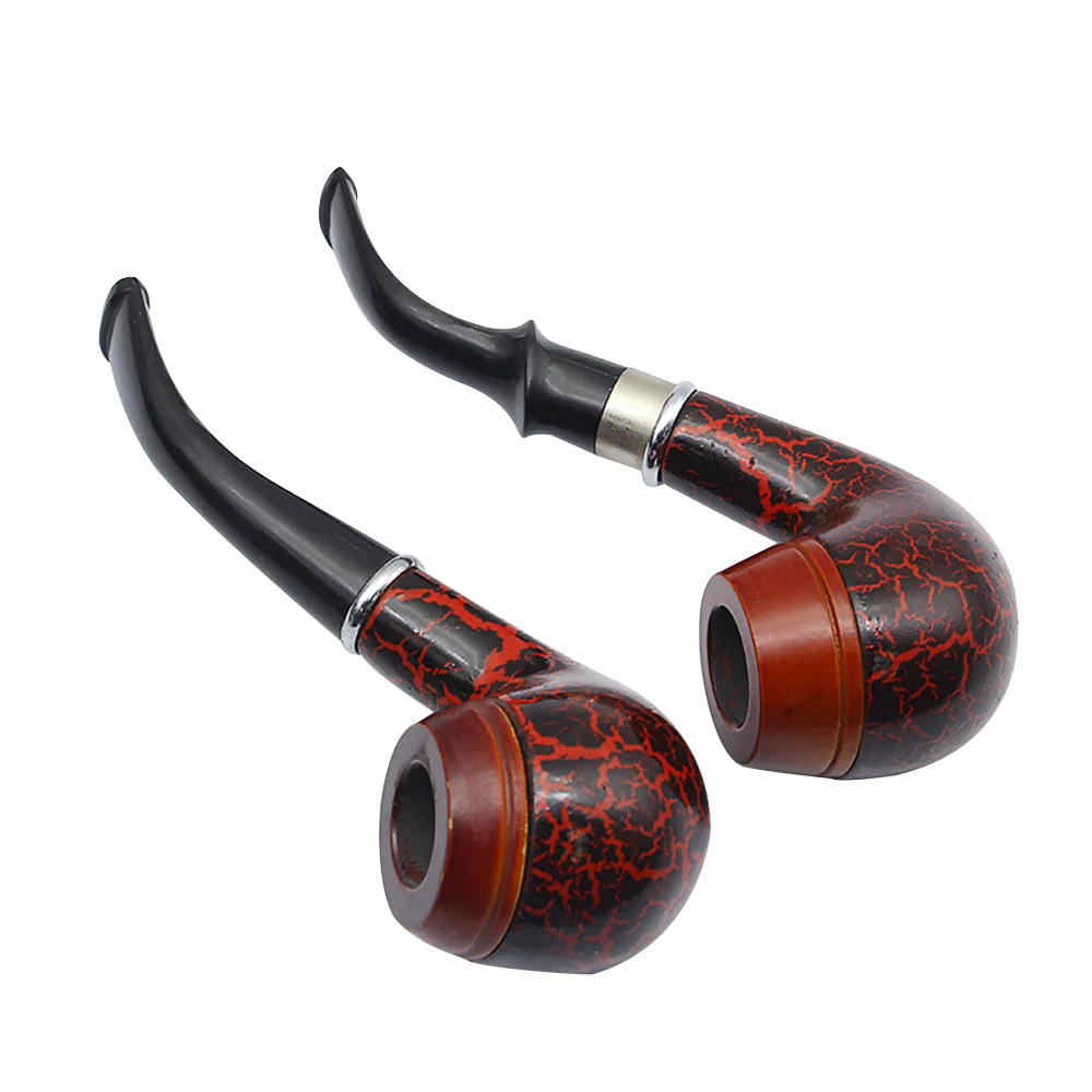 Трубка для табака из массива дерева красная черная резьба по трещинам дымовая