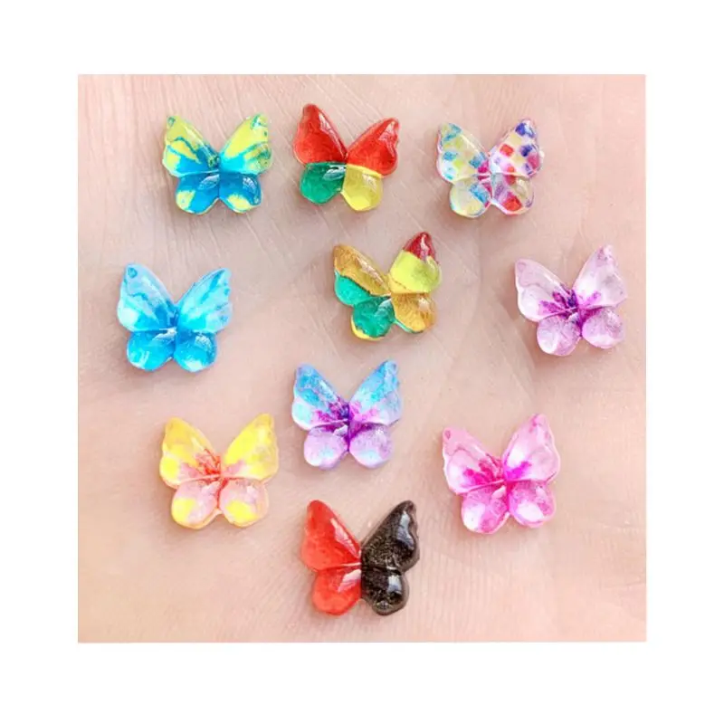 DIY 80 шт. Красочные бабочки с плоской задней стенкой Стразы искусственные и