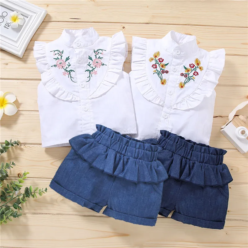 От 1 до 6 лет для маленьких девочек летняя одежда платье-майка без рукавов и шорты