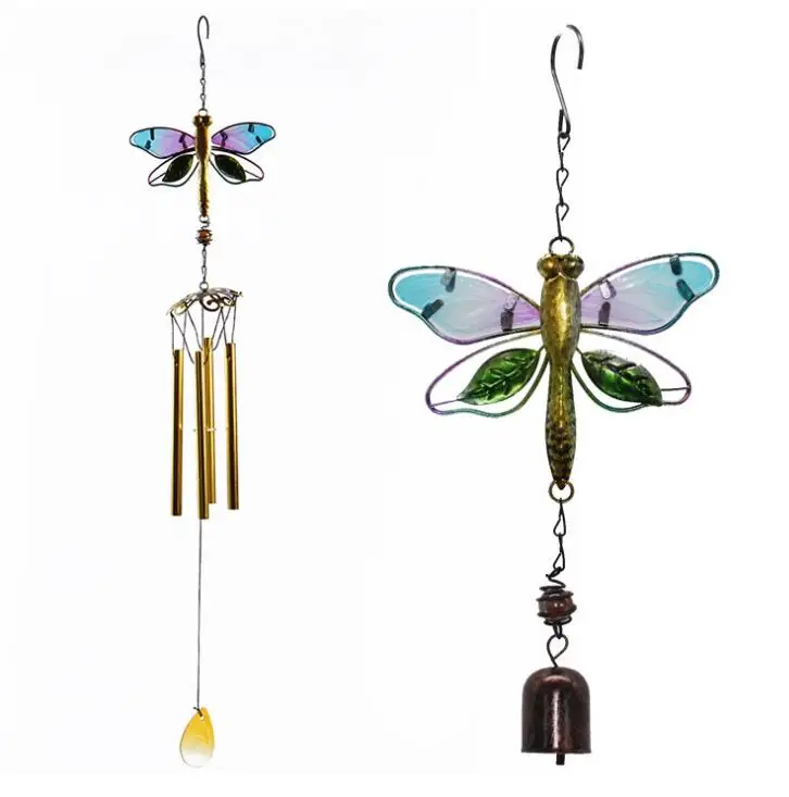 

Wind Chime Glass Hummingbird Dragonfly Wind-Bell Garden Decoration for Home Patio Yard Lawn Balcony Decor Holiday Party Gift