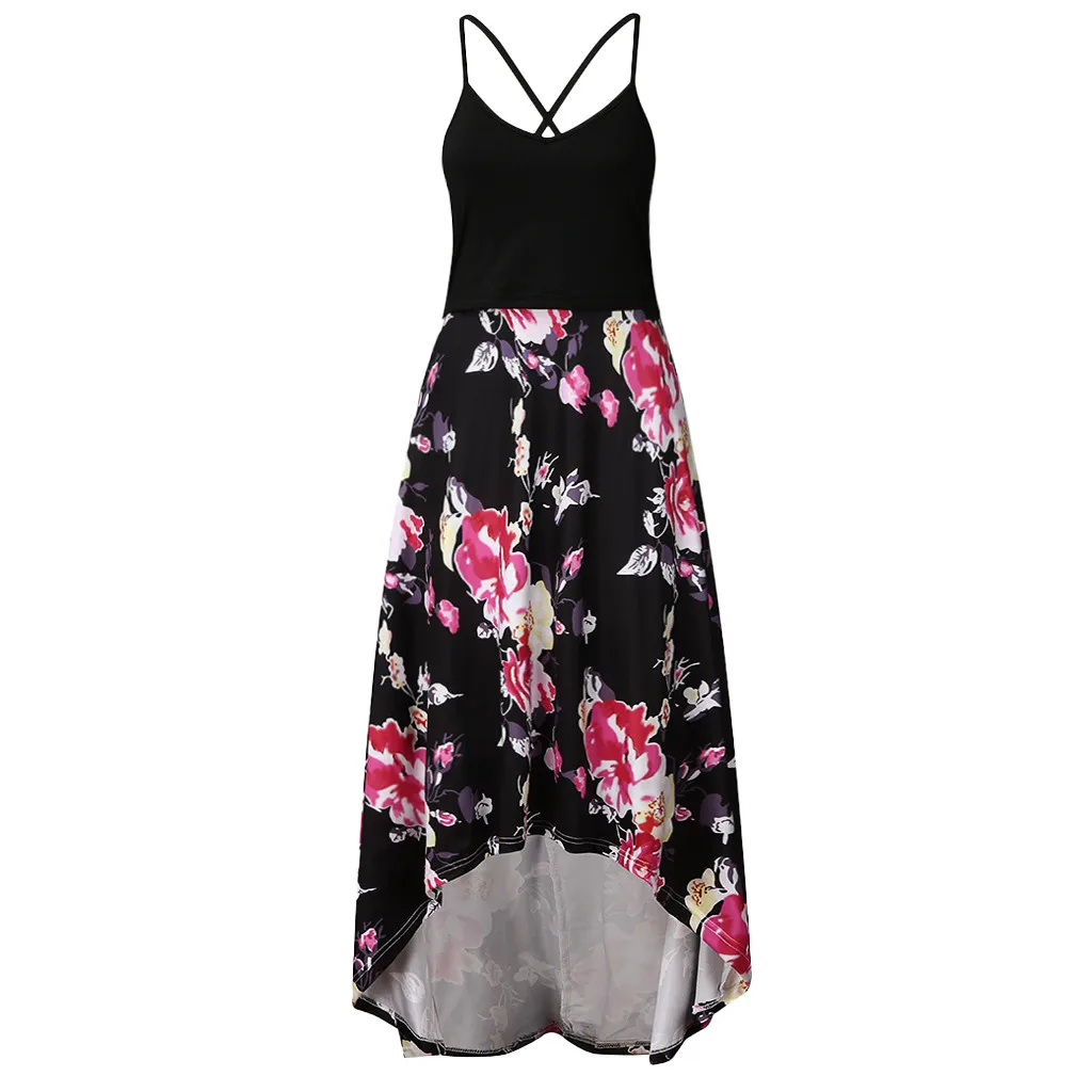 

Fashion Women's Maternity Dress Nursing Pregnanty Splicing Sleeveless Sling Print Floral Dress high quality pregnancy dress 2020
