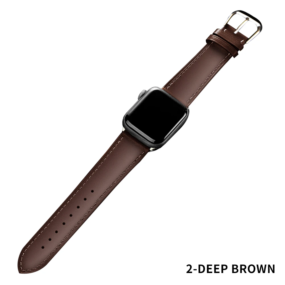 Casual Leather Band Loop Strap For Apple Watch 4 3 2 1 38mm 40mm Men Leather Watch Band for iwatch 5 44mm 42mm Bracelet