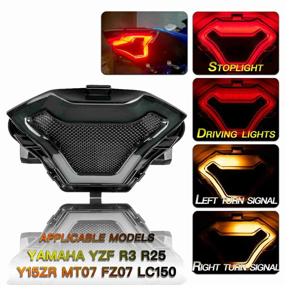 Новый модифицированный задний фонарь для мотоцикла Yamaha LC150 FZ07 Y15ZR YZF R25 R3 MT07 стоп