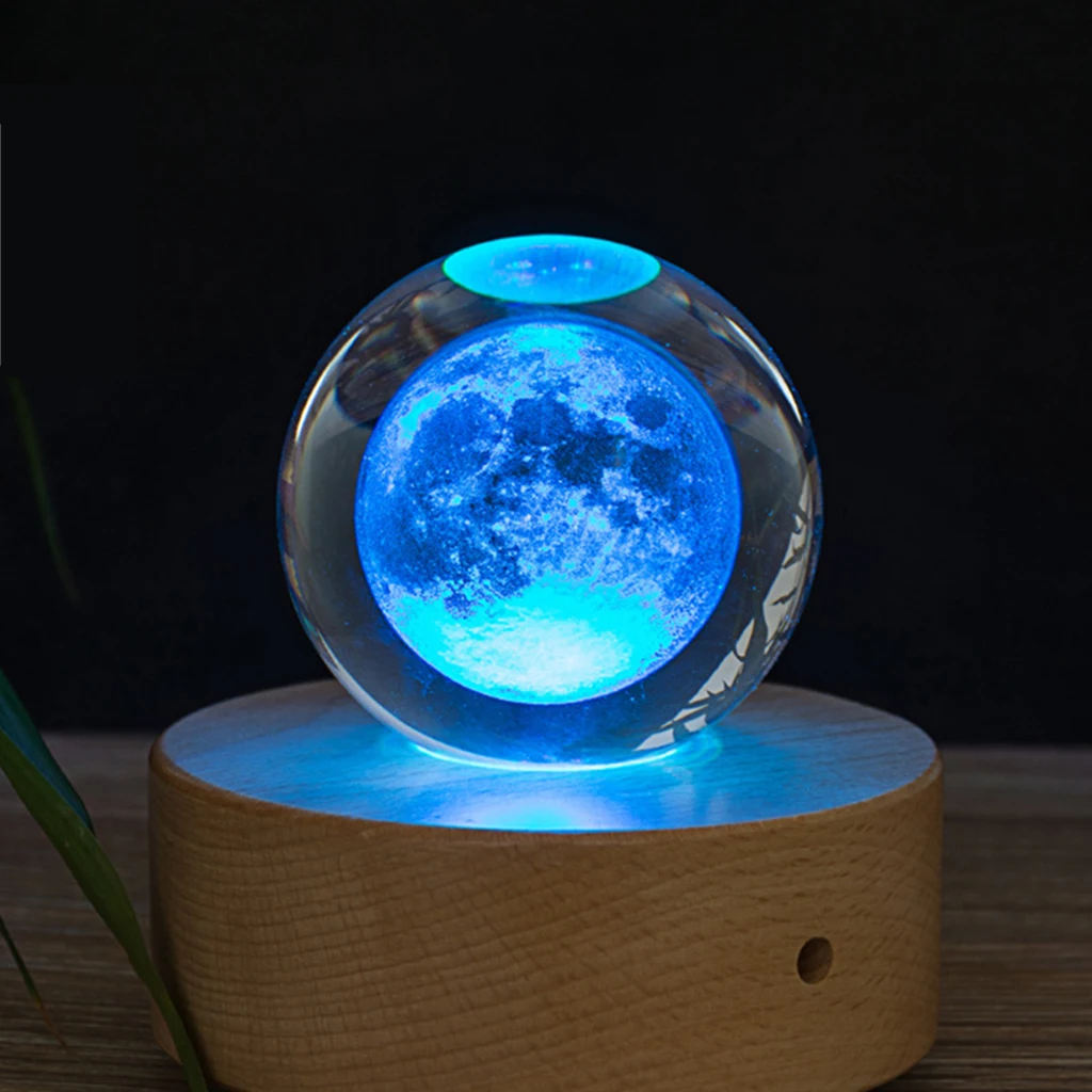 

80mm Clear Moon Glass Crystal Ball Photography Props Kids Educational Toy