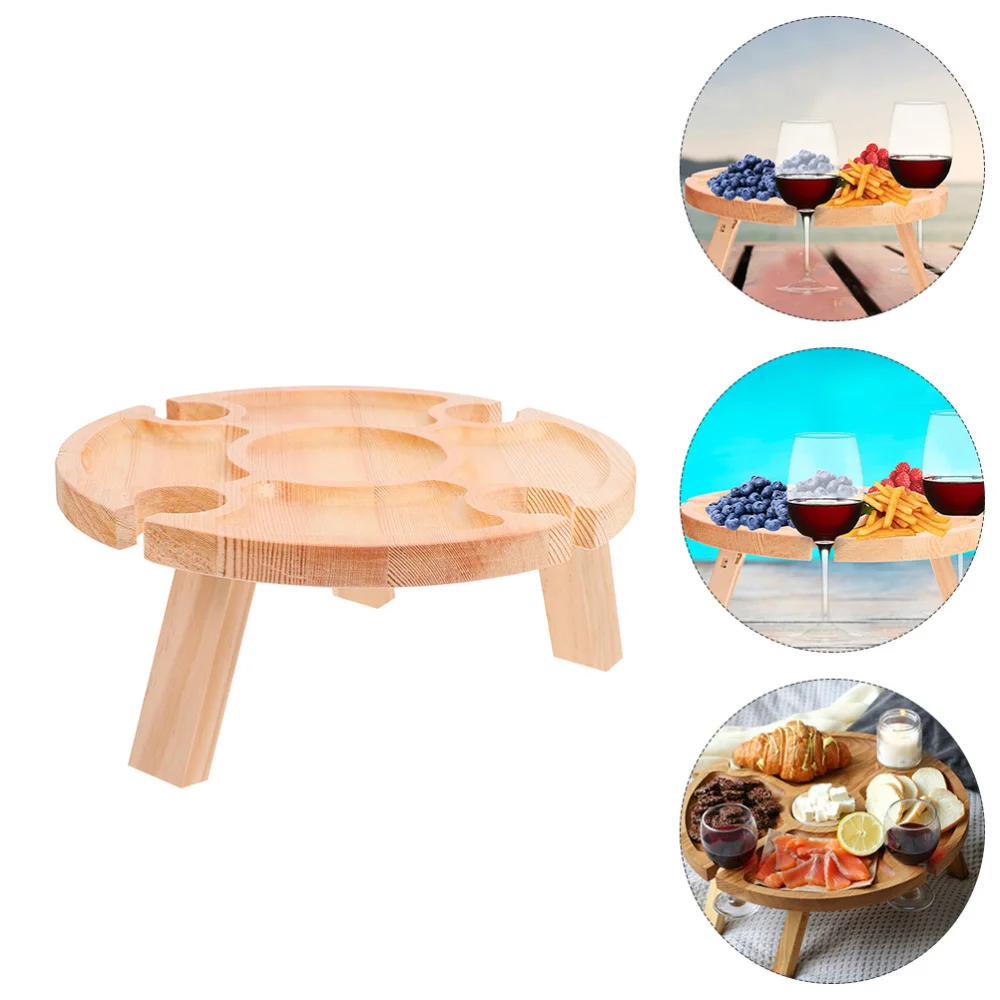 

1pc Red Table Folding Red Table Portable Red Table (Log Color)