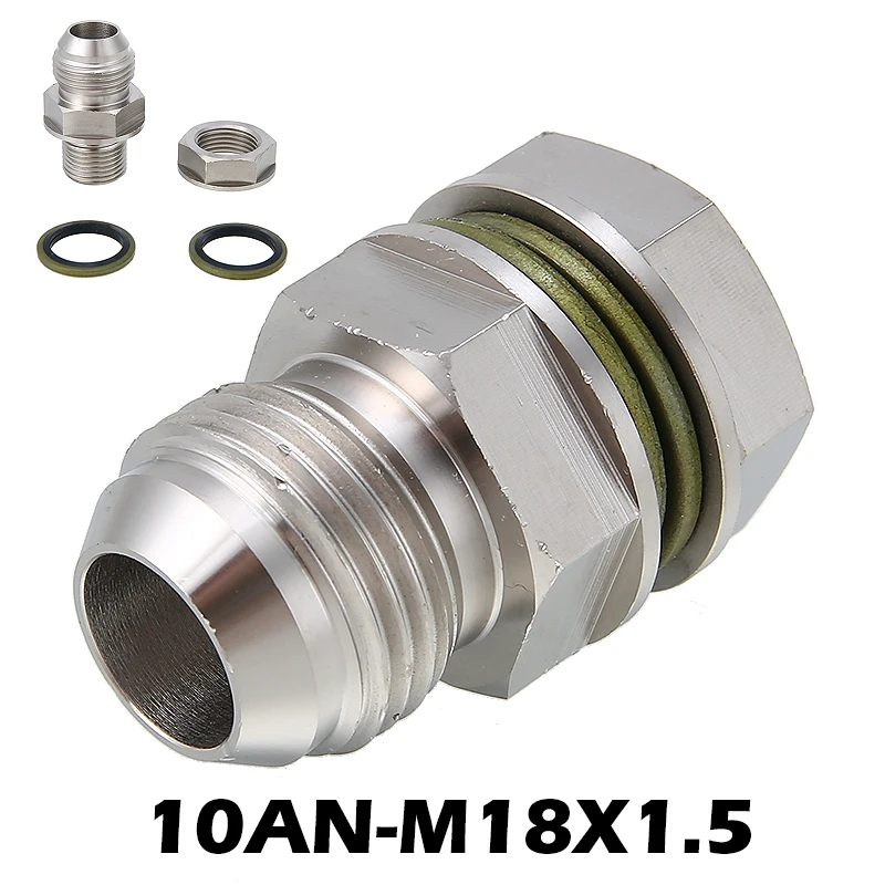 1pc Car Auto Turbo Oil Pan Return Drain Plug Adapter Fitting 10AN M18x1.5mm With NBR Oil Seal Accessories
