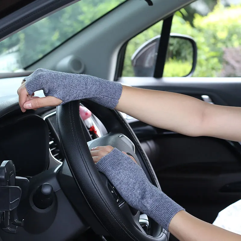 Женские и мужские теплые мягкие кашемировые перчатки Короткие шерстяные вязаные