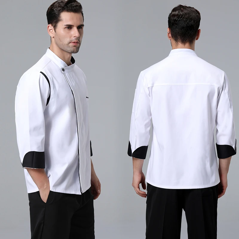 Унисекс пальто для готовки шеф-повара с длинным рукавом мужская и женская одежда