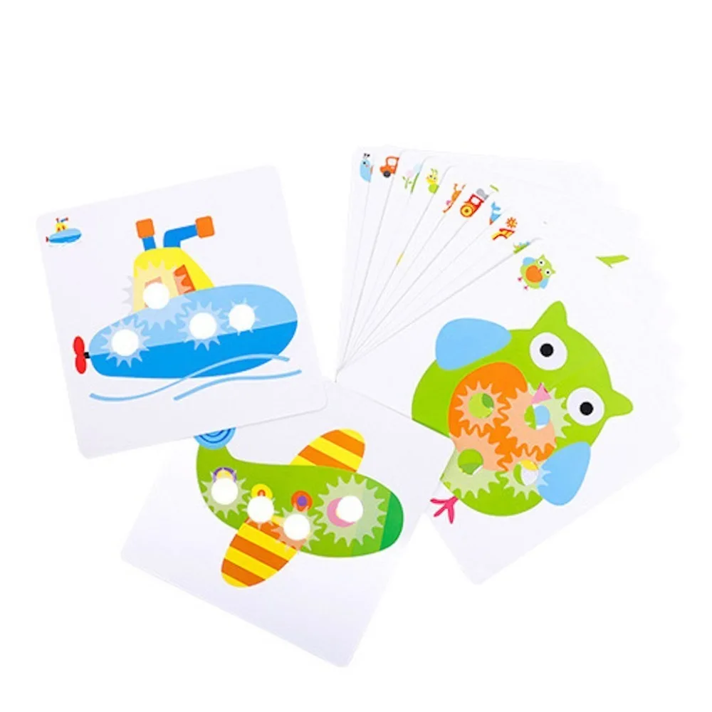 Детский развивающий креативный набор вращающейся шестерни искусство большая кнопка гриб ногти 3D