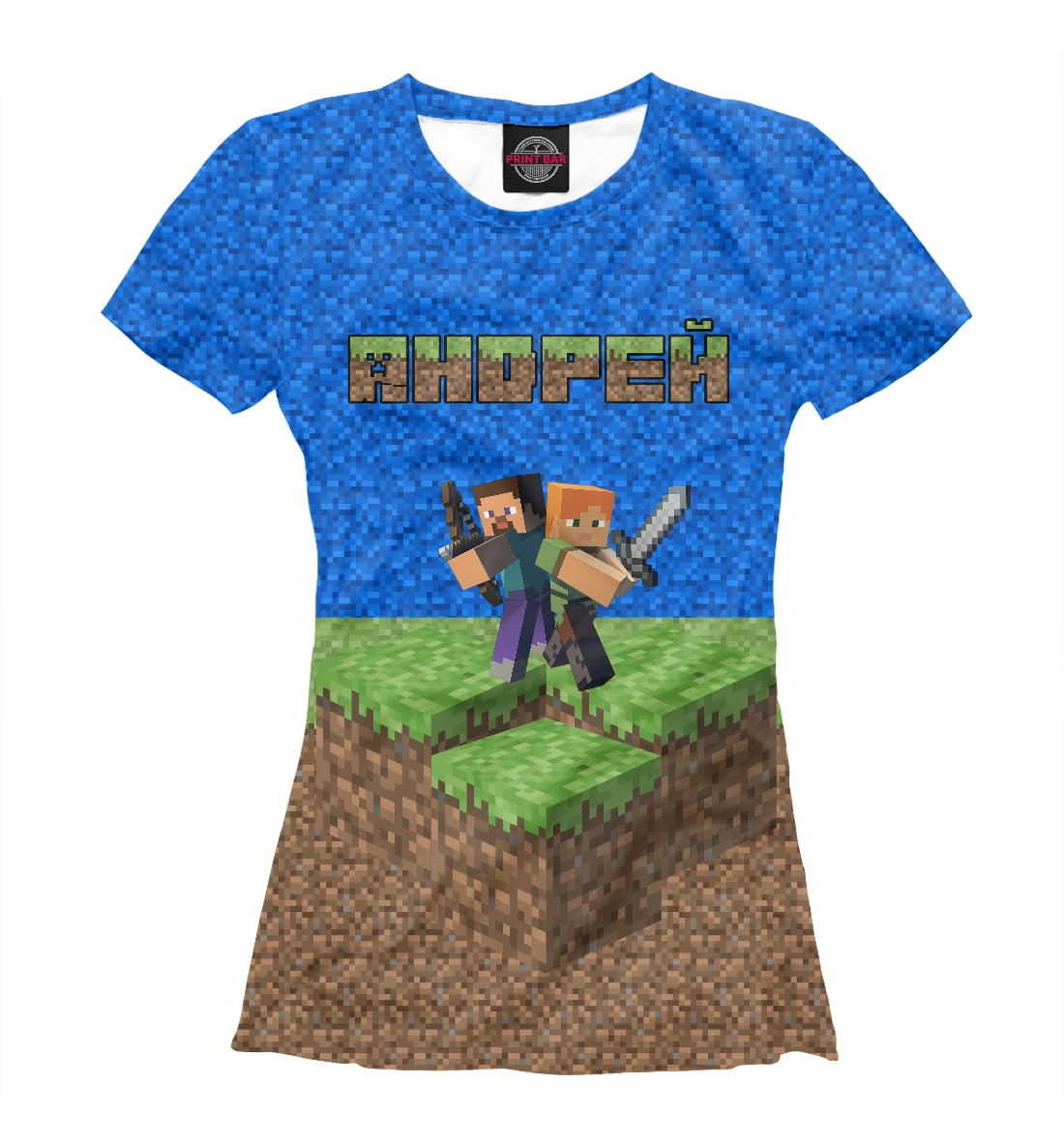 Футболка женская АНДРЕЙ MINECRAFT (Имена)|Футболки| |