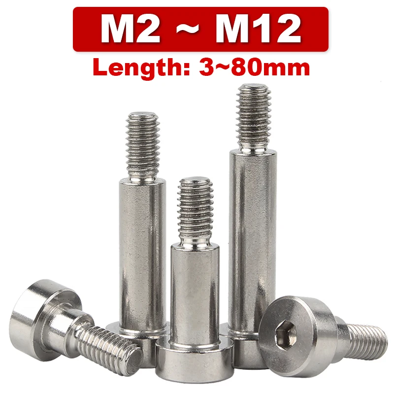 

M2~M12 Hexagonal Socket Screw Mold Stroke Positioning Screw Equal Height Contour Shaft Shoulder Bolt 304 Stainless Steel ￠2.5~16