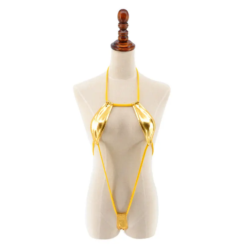 Бикини-монокини с каплевидными каплями металлическое золото