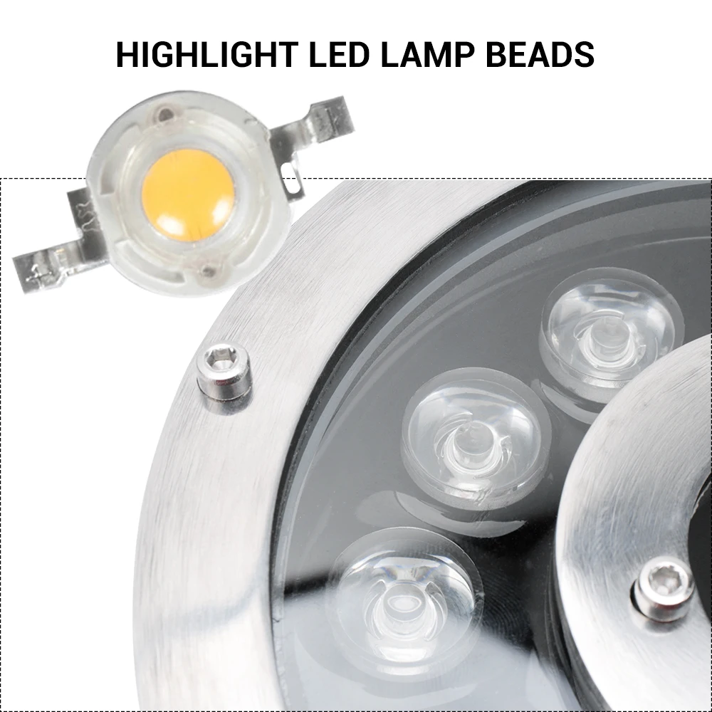 AC24V 12 Вт Светодиодный светильник для подводного фонтана из нержавеющей стали RGB