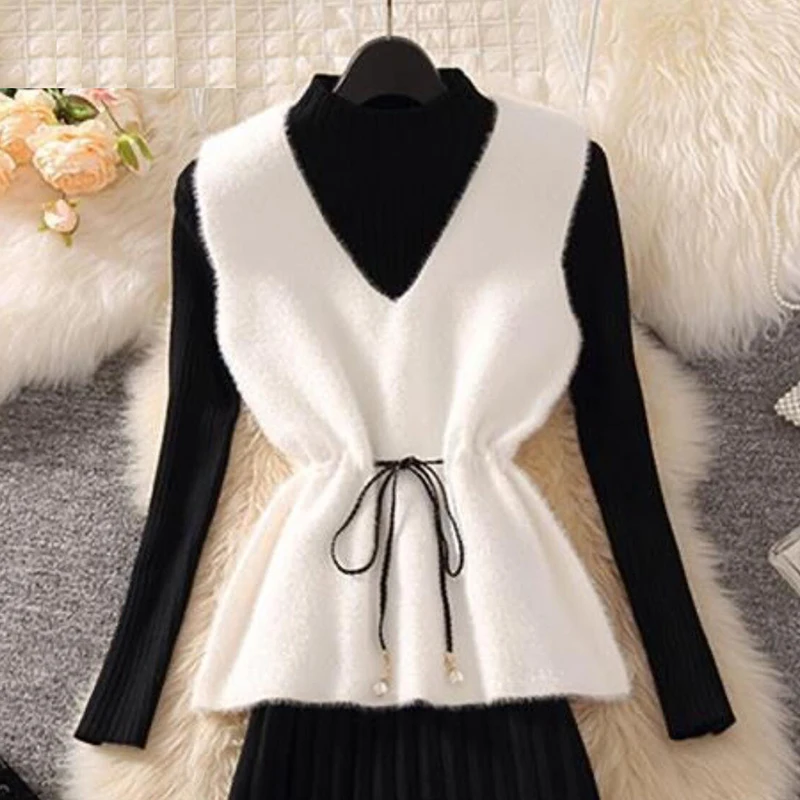 2021 весна осень женский v-образный вырез из искусственного меха мохеровый жилет