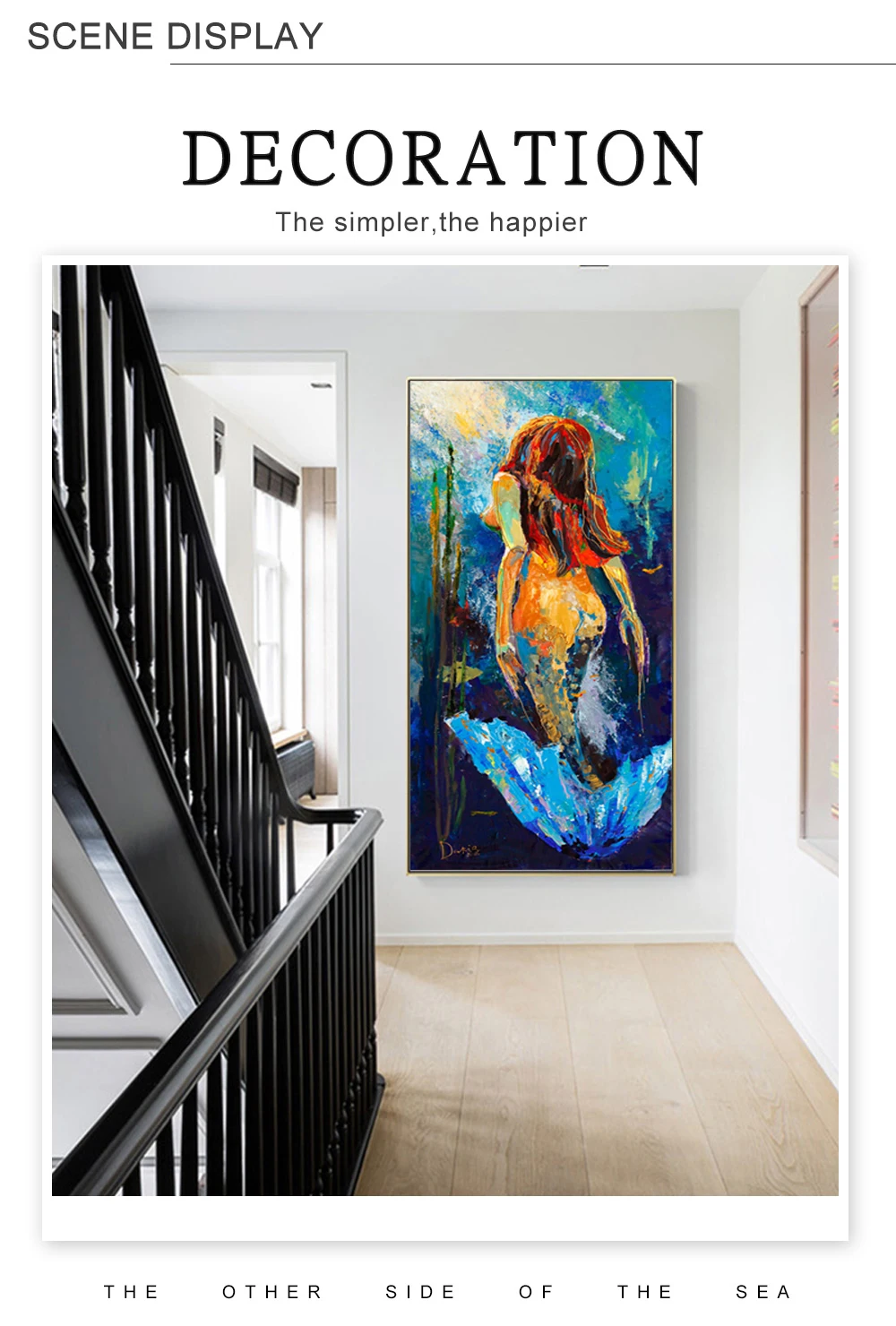 

Mermaid Oil Painting Wall Art Mermaid canvas Painting Home Decor Canvas Pictures For Living Room Decoration High Definition