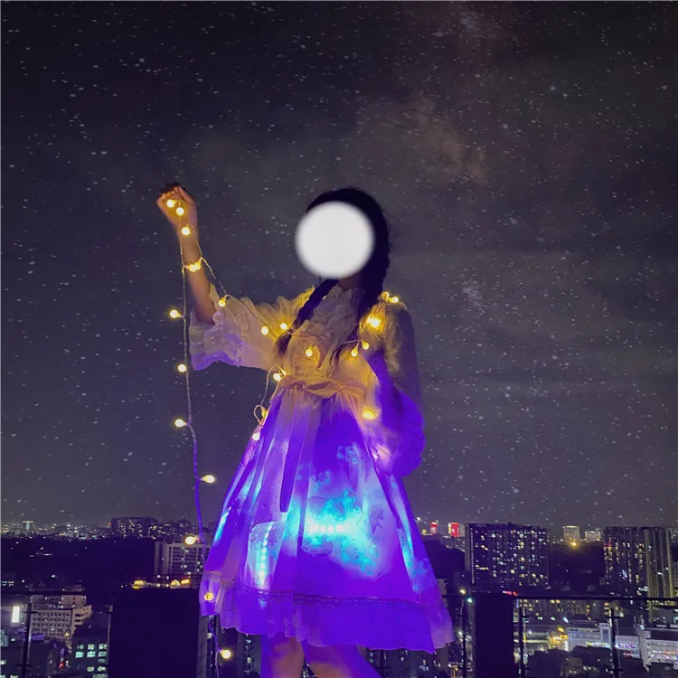 Лолита световой платье с изображением Медузы светящиеся слинг АО Чай Вечерние в