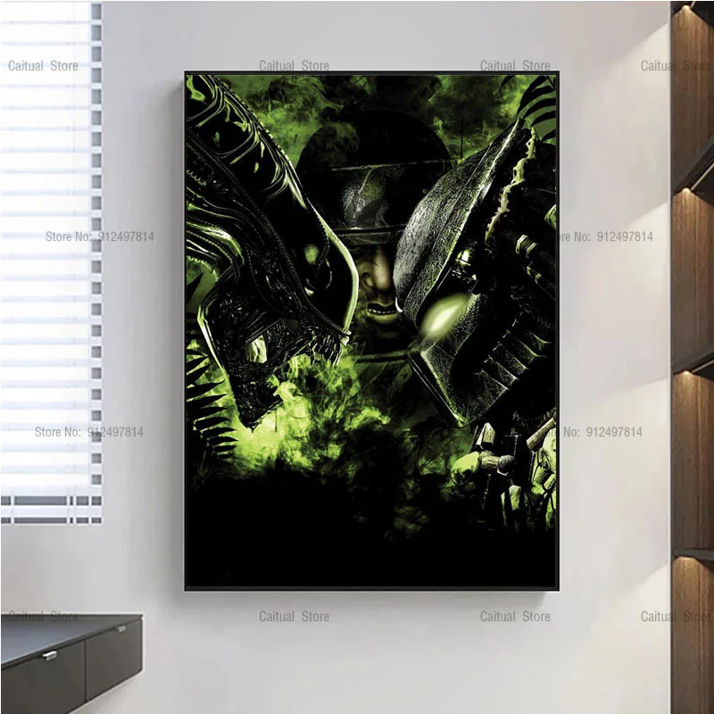 Винтажный инопланетянин против хищника классический Ужасный фильм HD плакаты и