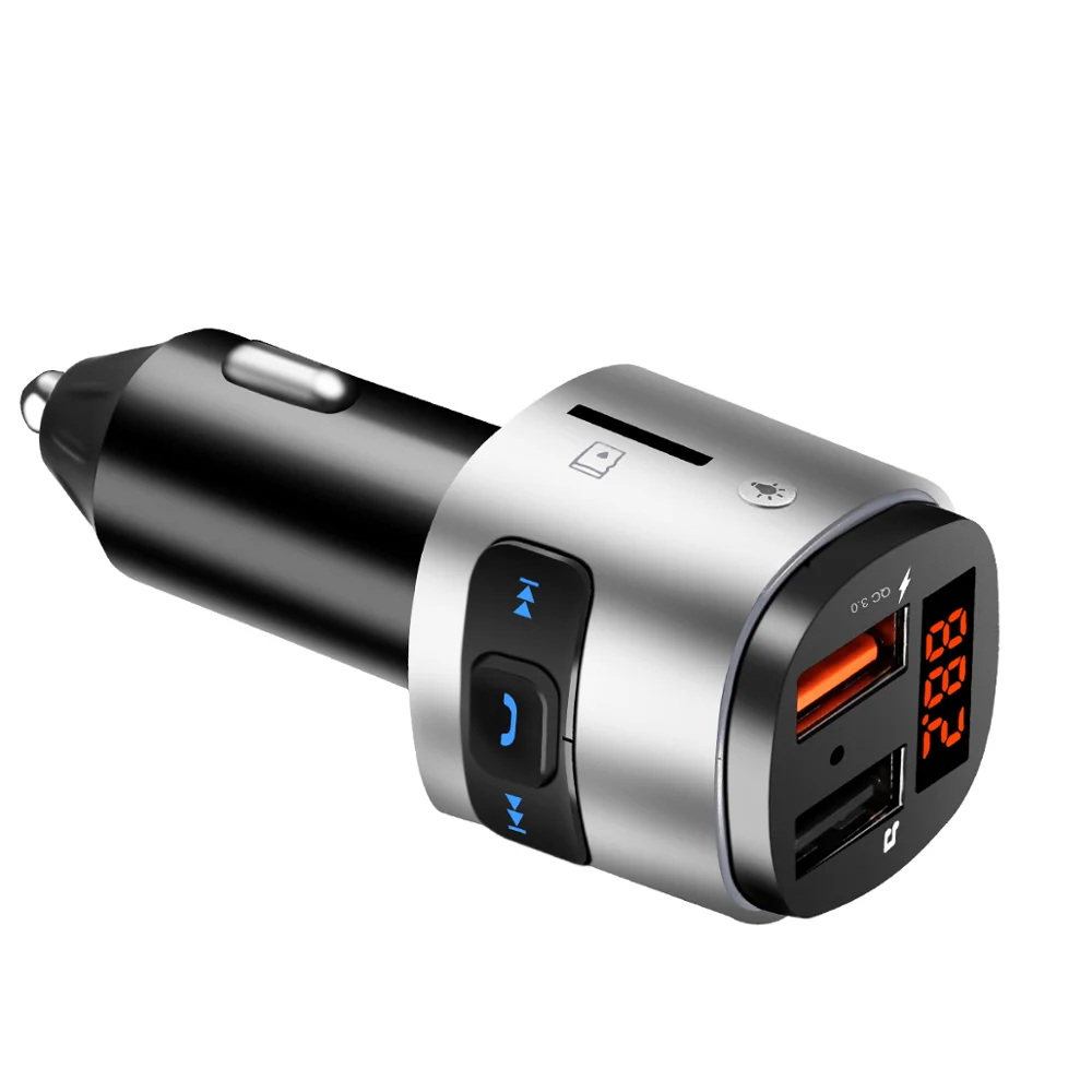 Беспроводной Bluetooth fm-передатчик Громкая связь вызов автомобильное зарядное устройство MP3 плеер для автомобиля два порта usb с быстрым зарядным устройством для смартфонов