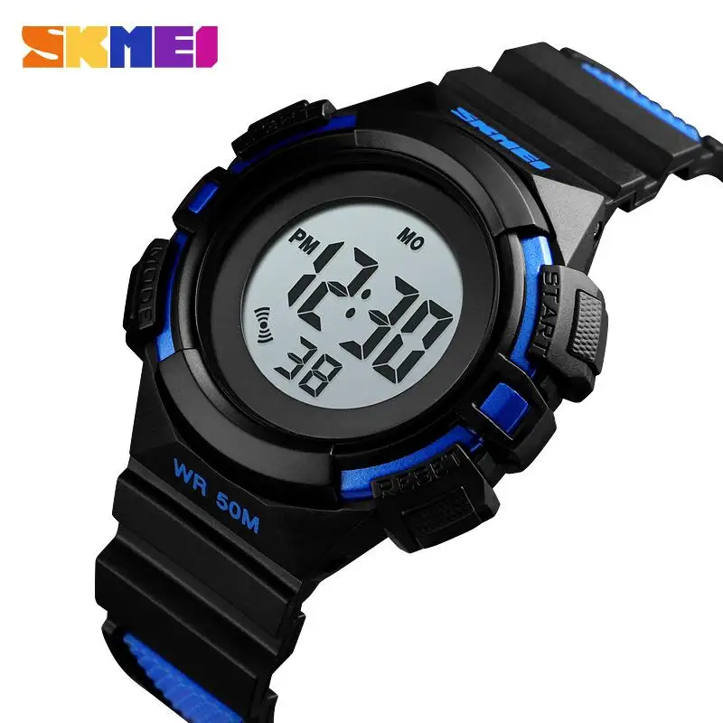 SKMEI Outdoor Sport Kids Watches Luminous Digital Wrist Watches Fashion 50M Waterproof PU Wristband Children Boy Girl Watch