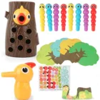 Детский костюм с дятлами рост Рыболовная катушка Магнитный поймать червь кормления животных семейная настольная игра Montessori укладки развивающие игрушки Детский подарок