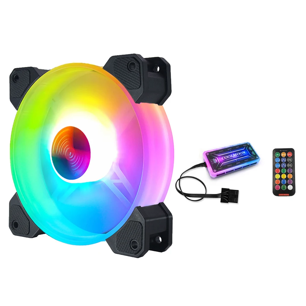 

New 120 mm Computer Case Fan RGB Fan Adjustable Colorful Lamp Light For Radiator Mute PC 120mm Fans Adjust Cooler Ventilador