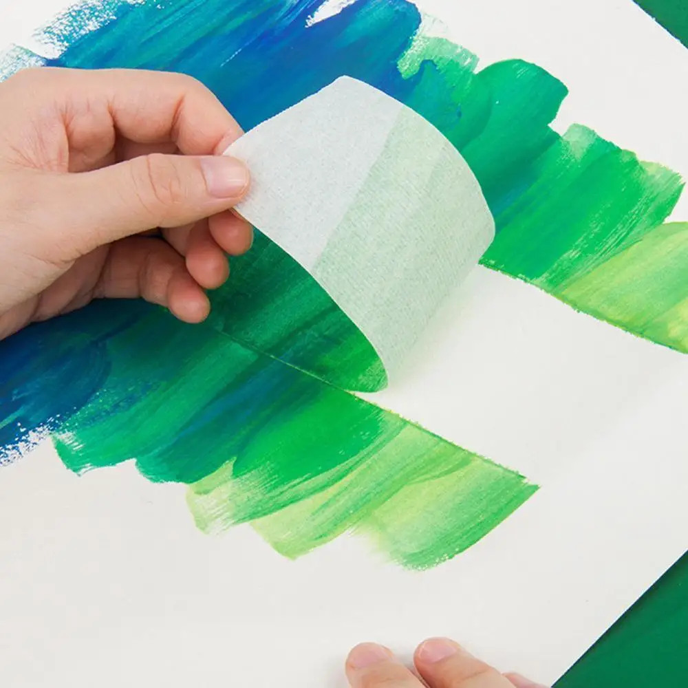 

Watercolor Masking Adhesive Tape Painting Textured Paper Glue Leave Tool Art Tap sketch Cover Supplies Paper White O7U8