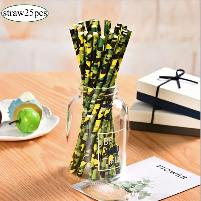 25PCS Bamboo Straw Paper Balloon Wedding Supplies Holiday Christmas Brthday Party Disposable Tableware Decoration Baby | Дом и сад