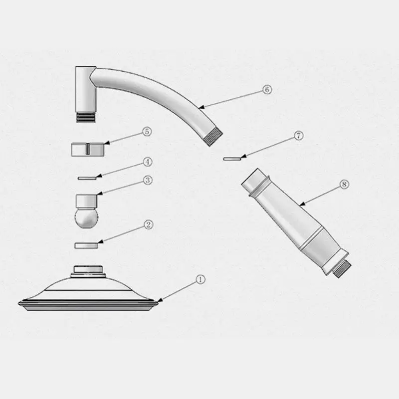 

Shower Head Extension Arm Arch Design Hand Hold Adjustable Extender High Polished Sprinkle Parts For Bathroom