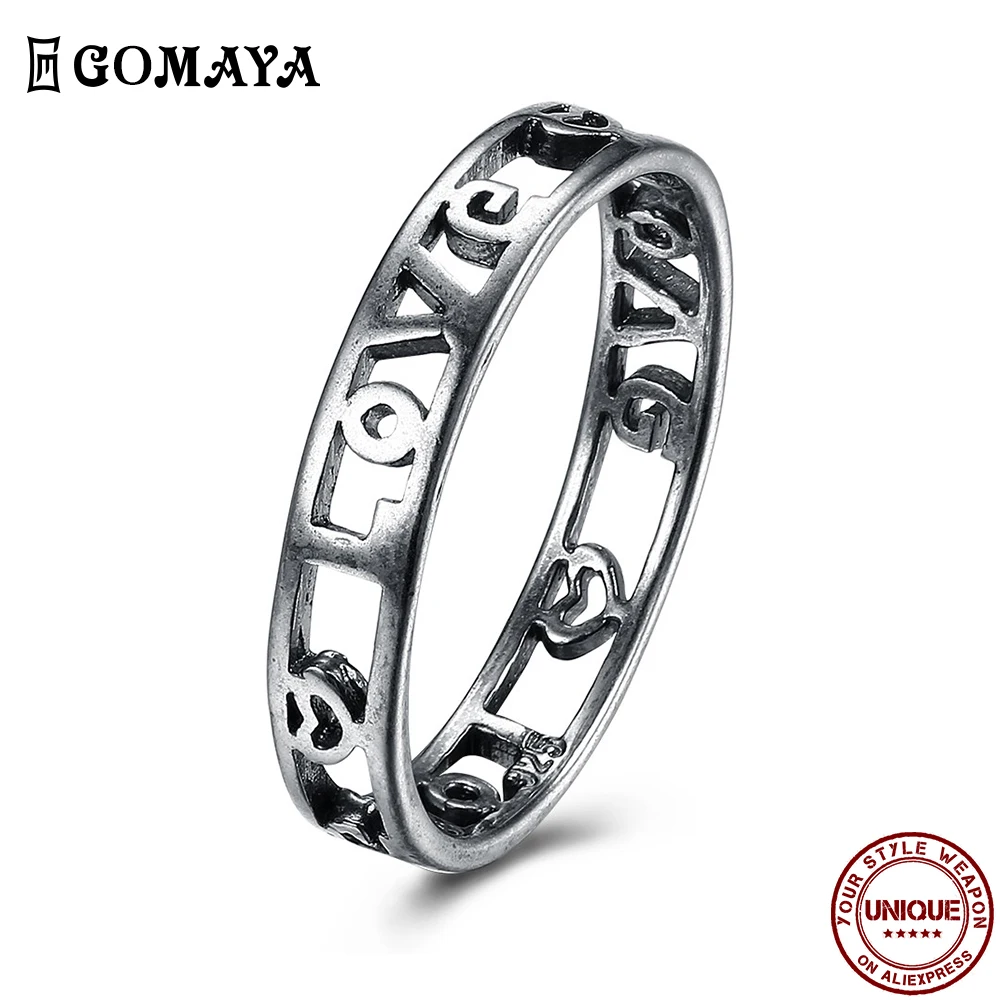 

Antique Silver Plated Ring For Women Classic Trendy Simple Hollow Out Design Love Ring Fit Festival Party Fashion Jewelry Gift