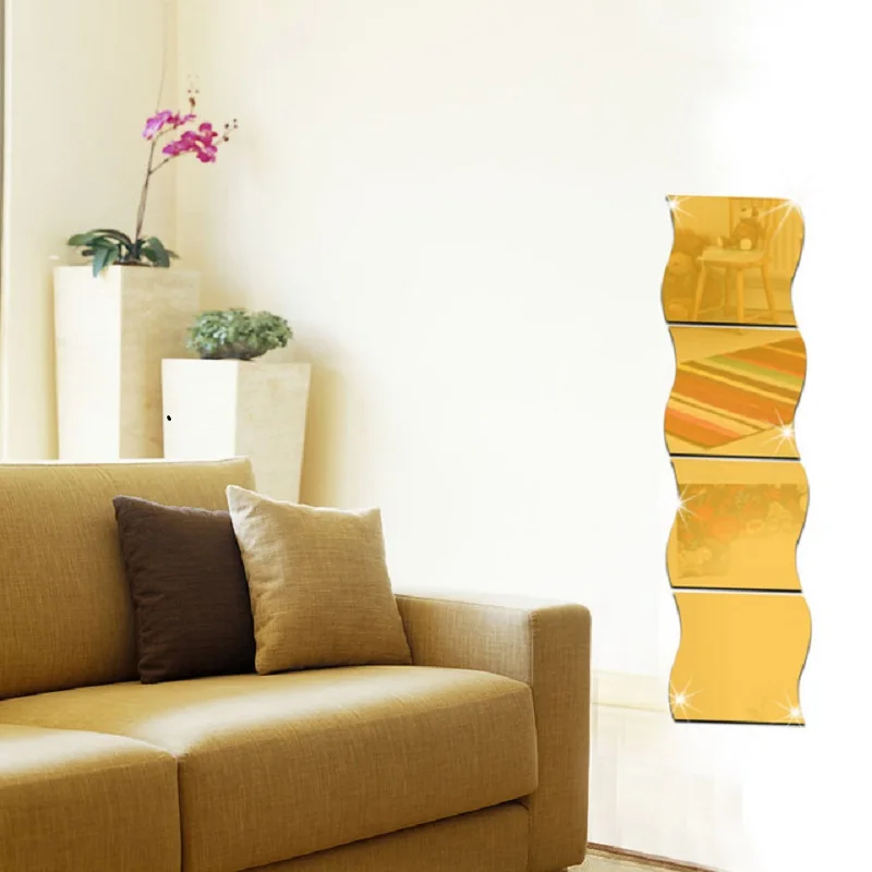 6 шт. декоративные зеркальные настенные наклейки сделай сам|Декоративные пленки|