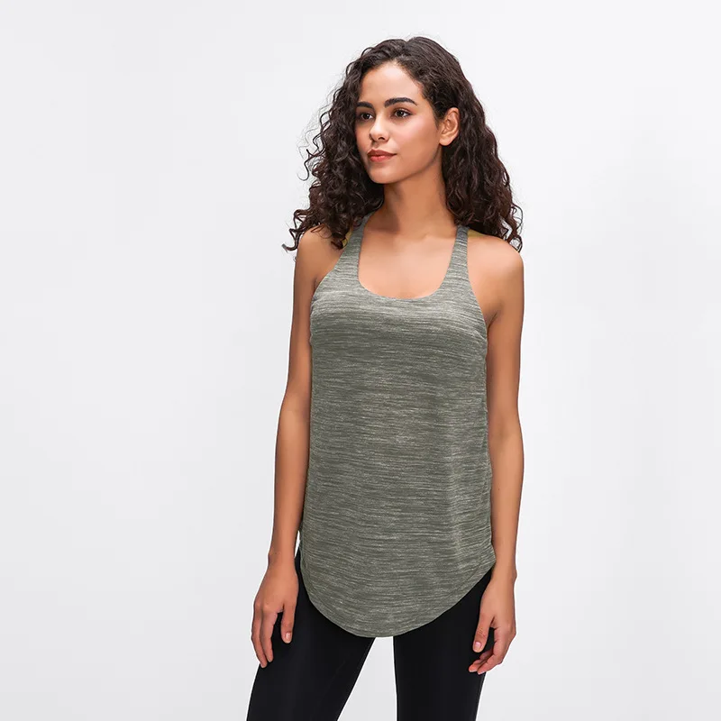 Тренировочная рубашка без рукавов с имитацией двух цветов Свободный дышащий