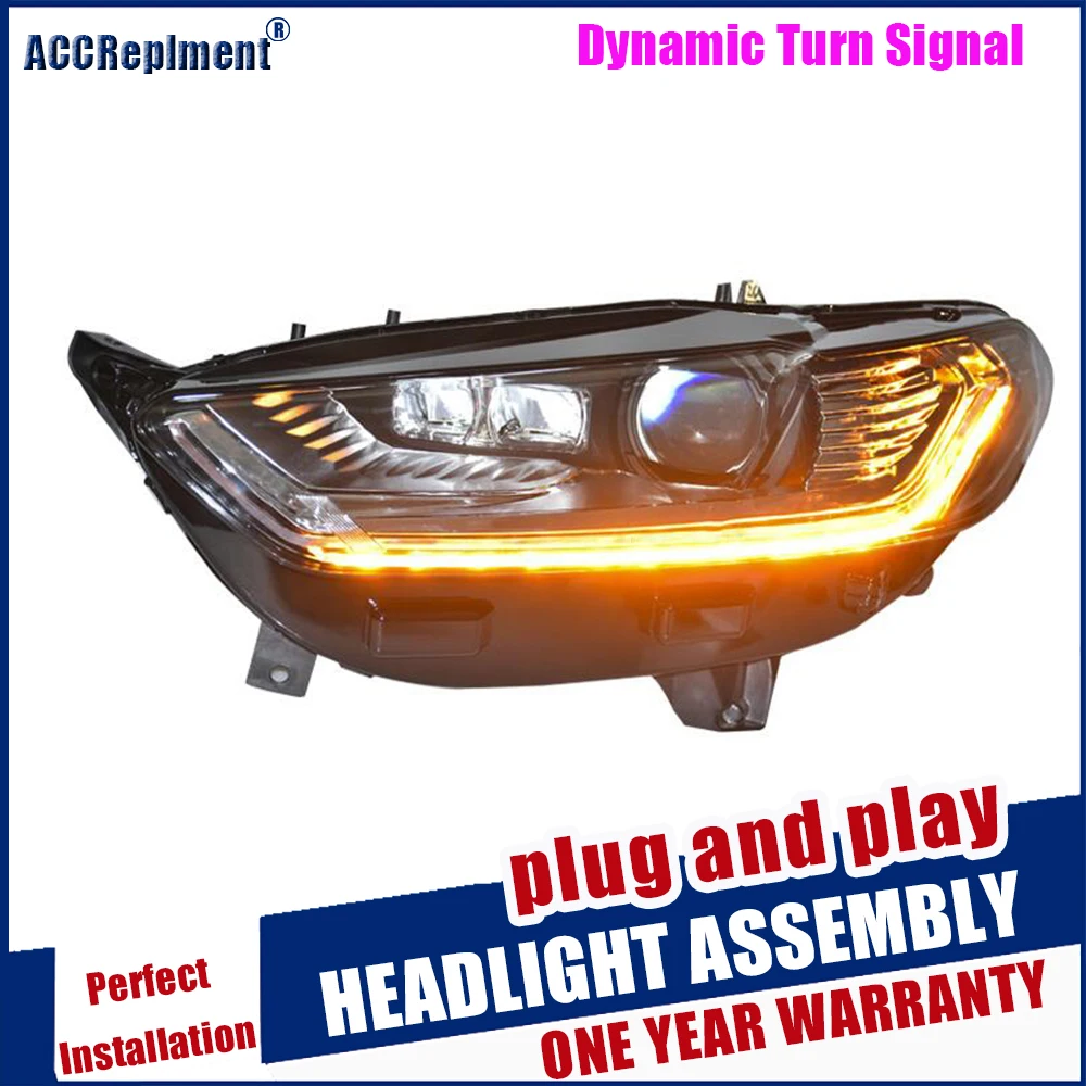Автомобильные Стайлинг светодиодный ные фары для Ford Mondeo Fusion 2013-2016 drl H7 hid