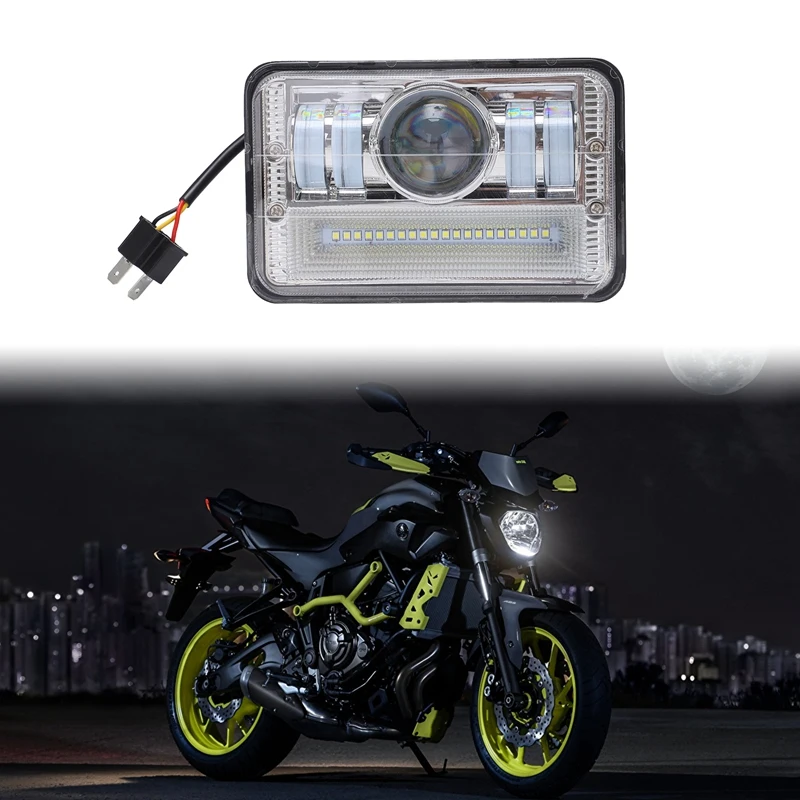 

5-дюймовые квадратные дневные ходовые огни, передние фары для автомобиля, мотоцикла, DRL, дальний и ближний свет, прожекторные фары, светодиод...