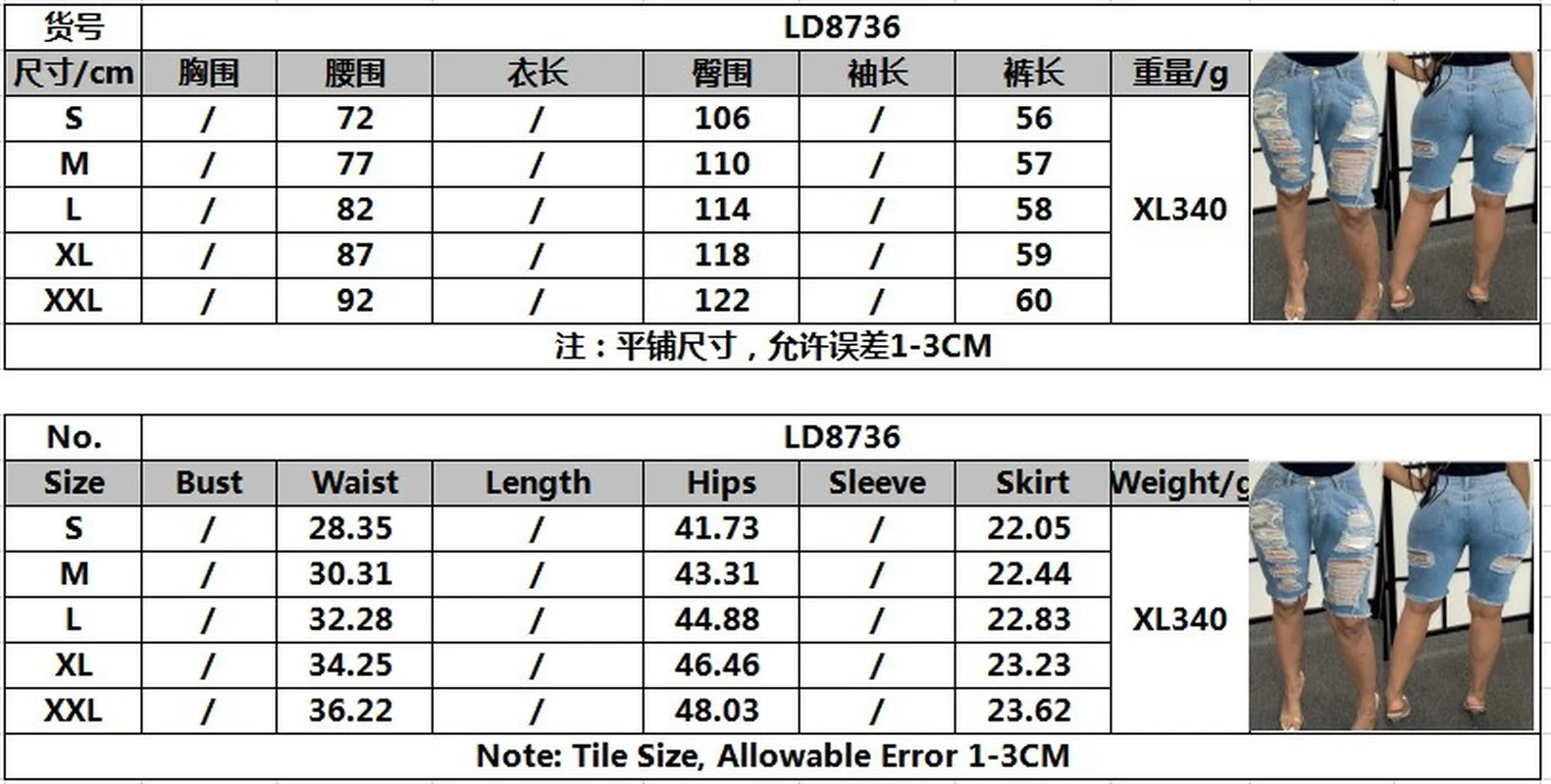 

Women Jeans Ripped Pants Summer Hole Straight Knee Length Women Jeans Tren Fashion Jean Shorts Women Summer Donsignet