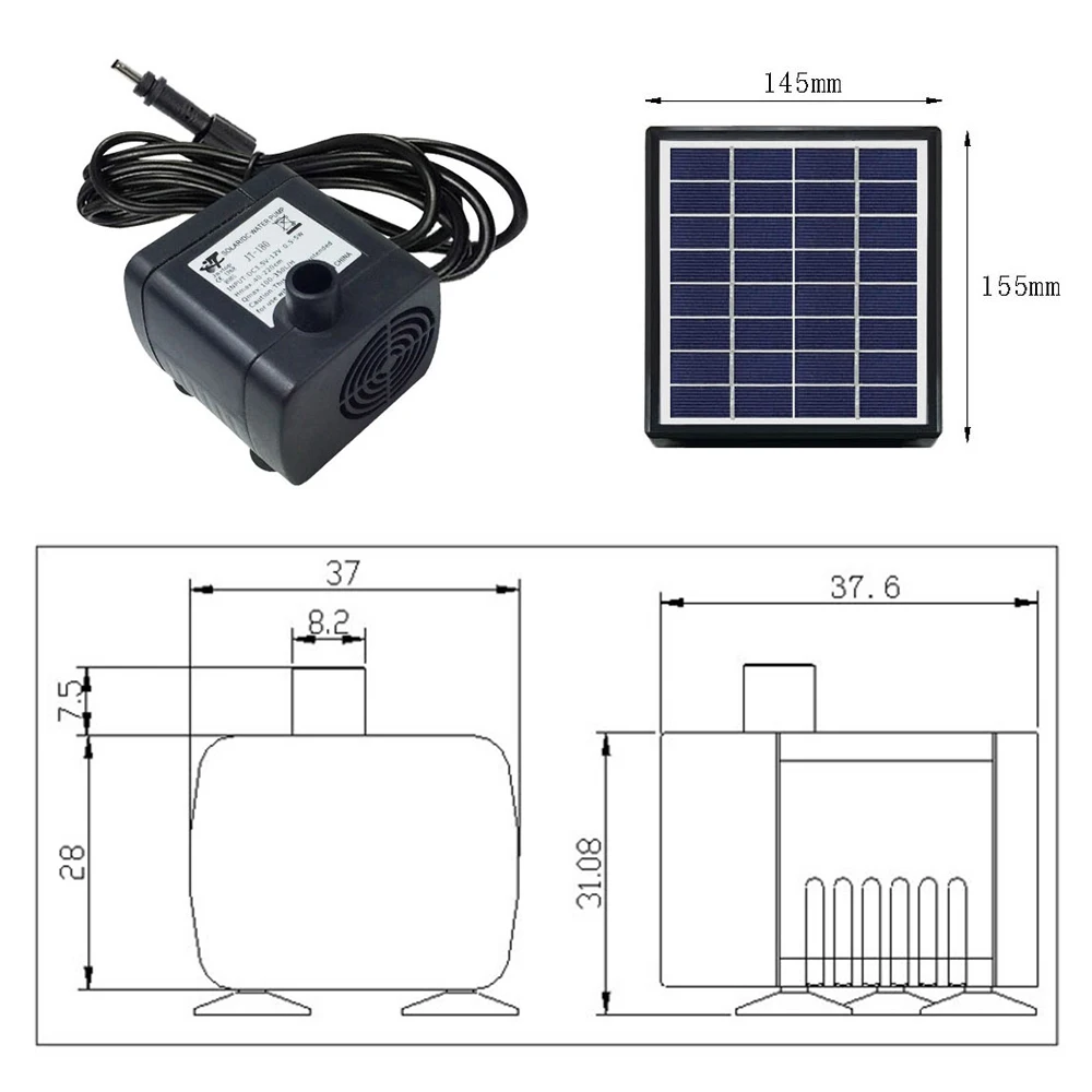 Солнечная энергия садовый фонтан водяной насос пруд бассейн аквариумный