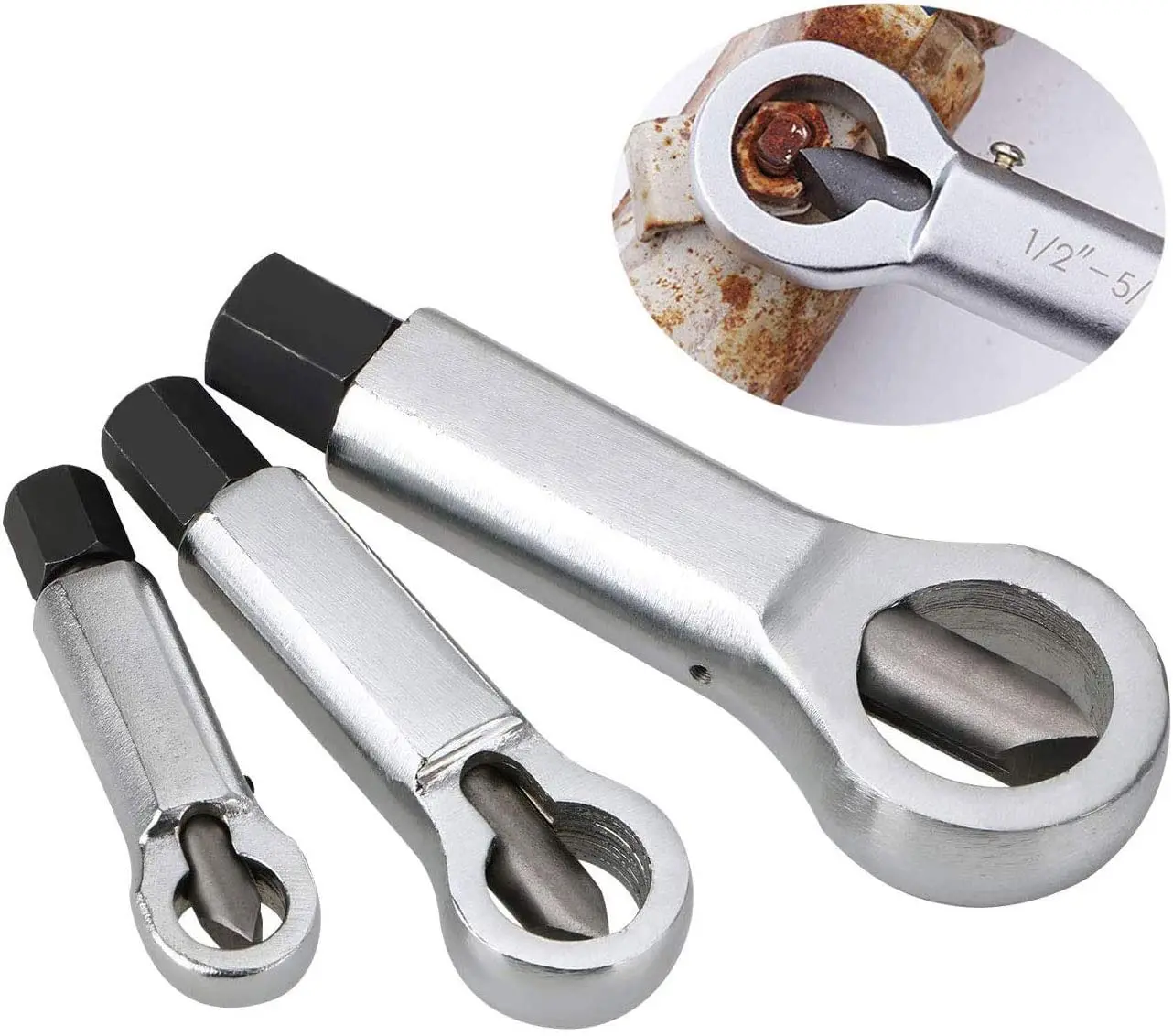 

3pcs Metal Nut Splitter Cracker Breaker Manual Pressure Nut Cracker Remover Extractor Tool 9-12mm/12-16mm/16-22mm