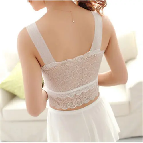 Sexy Women Lace Floral Stretch Strapless Bandeau Bra Boob Tube Crop Top Vest |