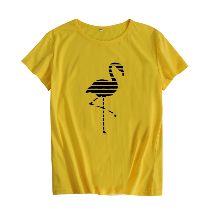 Футболка женская летняя с рисунком фламинго| |