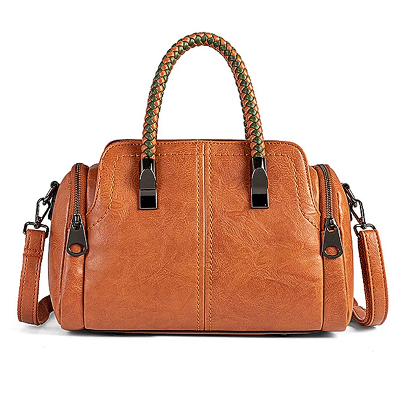 

Европейская дизайнерская женская кожаная сумка-мессенджер, винтажные повседневные женские сумки, индивидуальная модная плетеная Сумка дл...